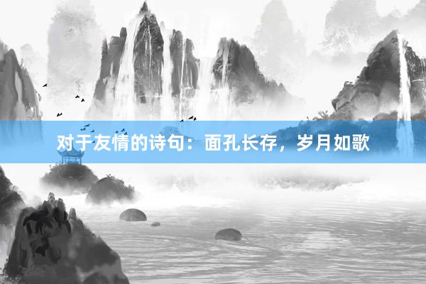 对于友情的诗句：面孔长存，岁月如歌